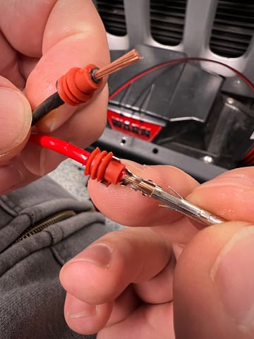 Installing pins for our Jeep off road lights