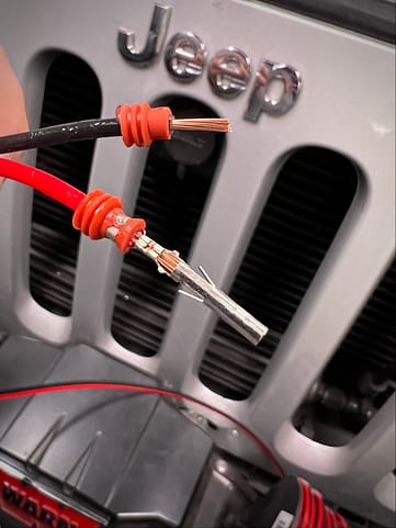 Crimped connectors for our Jeep off road lights