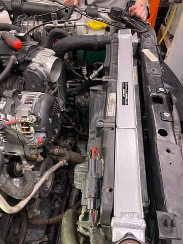 Jeep JK Radiator Upgrade view from top