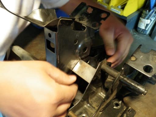 This is 1" square tubing cut to size - we welded it in place once it fit in order to increase the rigidity of the assembly.