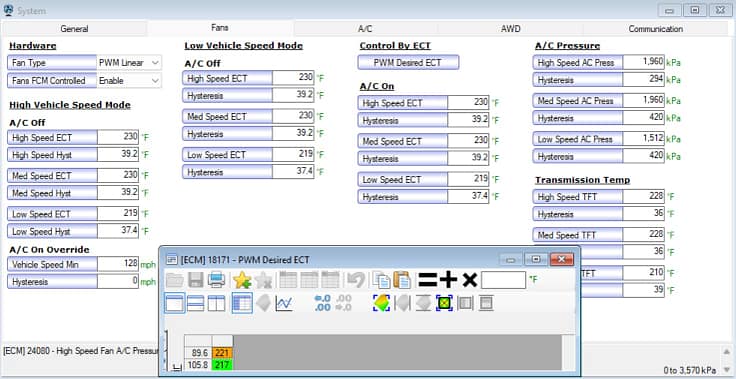 Stock JK cooling fan settings with HPTuners Stock JK cooling fan settings with HPTuners