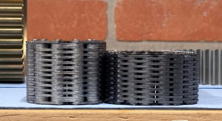 Frankenbuilt XHD Big Chain - Jeep Transfer Case Upgrade, XHD chain left, Stock chain right