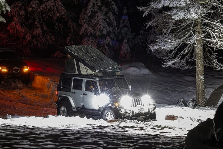 Baja Designs S1 Flush Mount Jeep off road lights in action